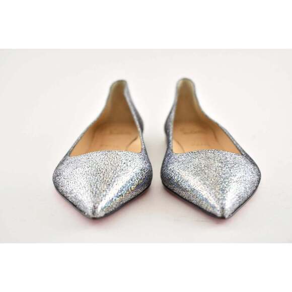 Christian Louboutin Ballalla Silver Mica Glitter Ballerina Ballet Flat 37.5 - Picture 7 of 12